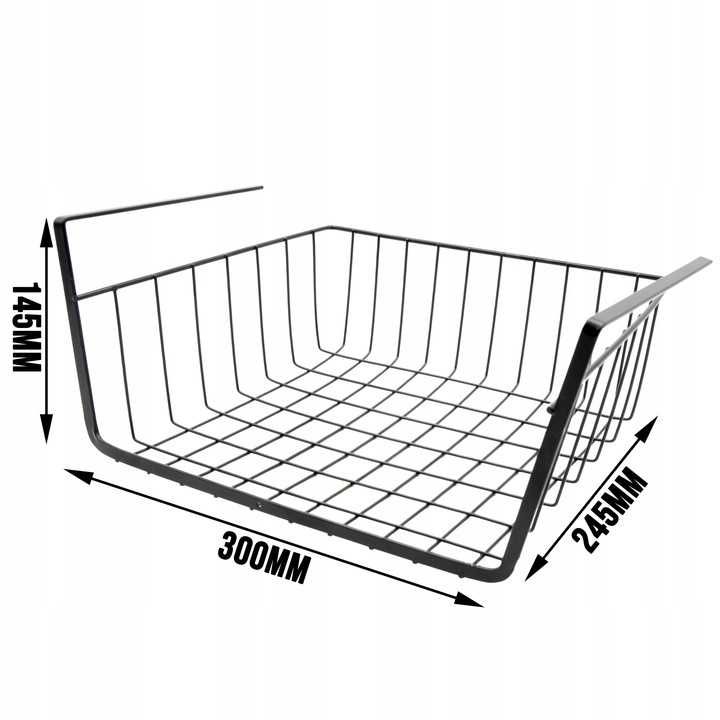 Kosz organizer półka metal pod półki szafki 40cm