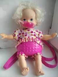 Mattel интерактивная кукла куколка little mommy в рюкзаке переноске