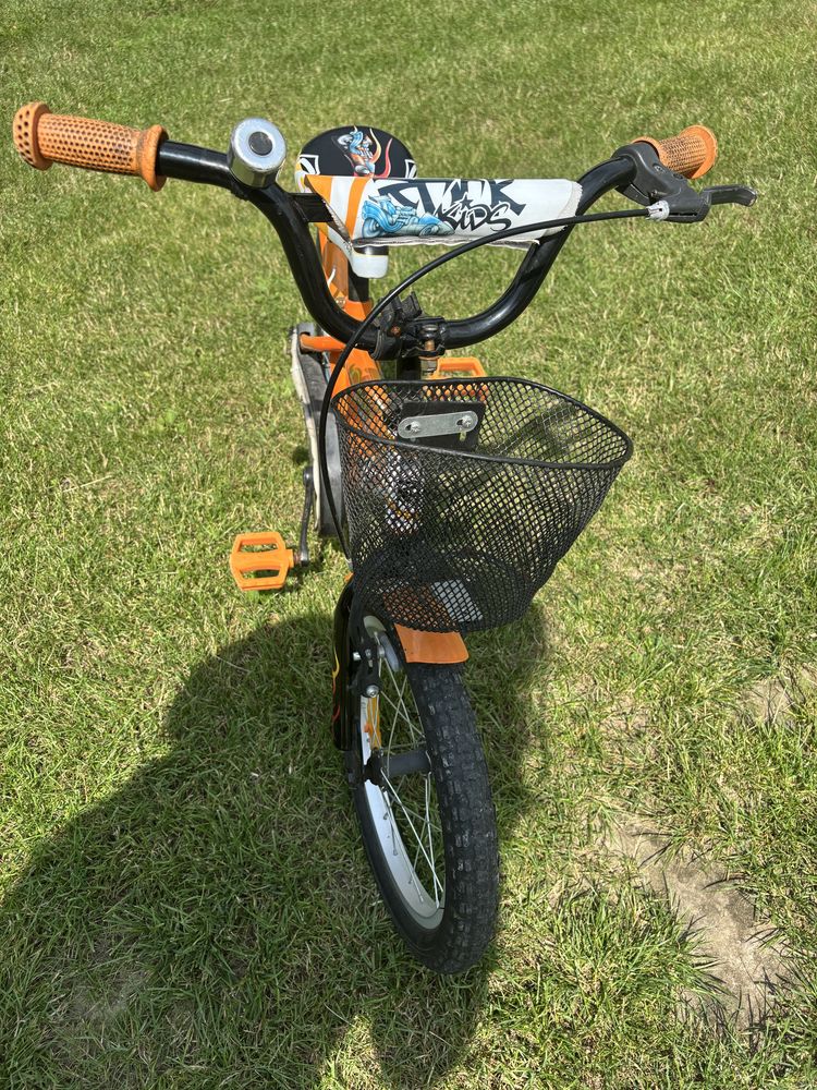 Rower dziecięcy 16” Rock Kids Speed – koszyk, kółka, kij