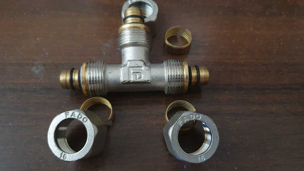 Трійник Fado 16x16x16 мм, латунь, обтискний