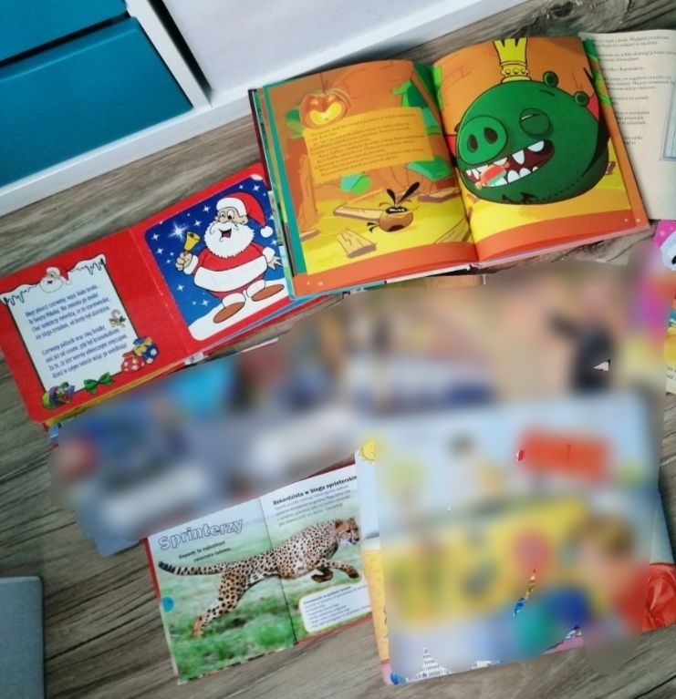 Książki 3 szt. Angry Birds Święta Mikołaj puzzle i wielkie koty