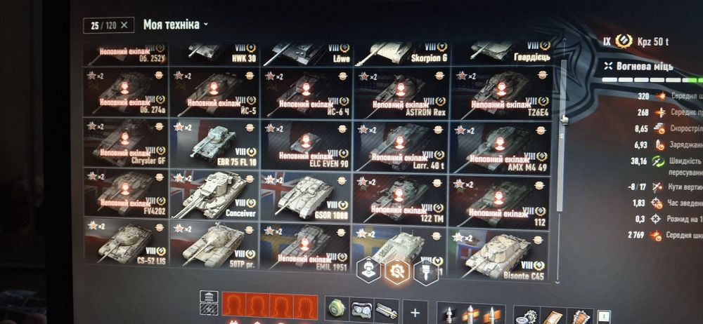 Продаю топовий акаунт World of Tanks (EU сервер) 45k боїв