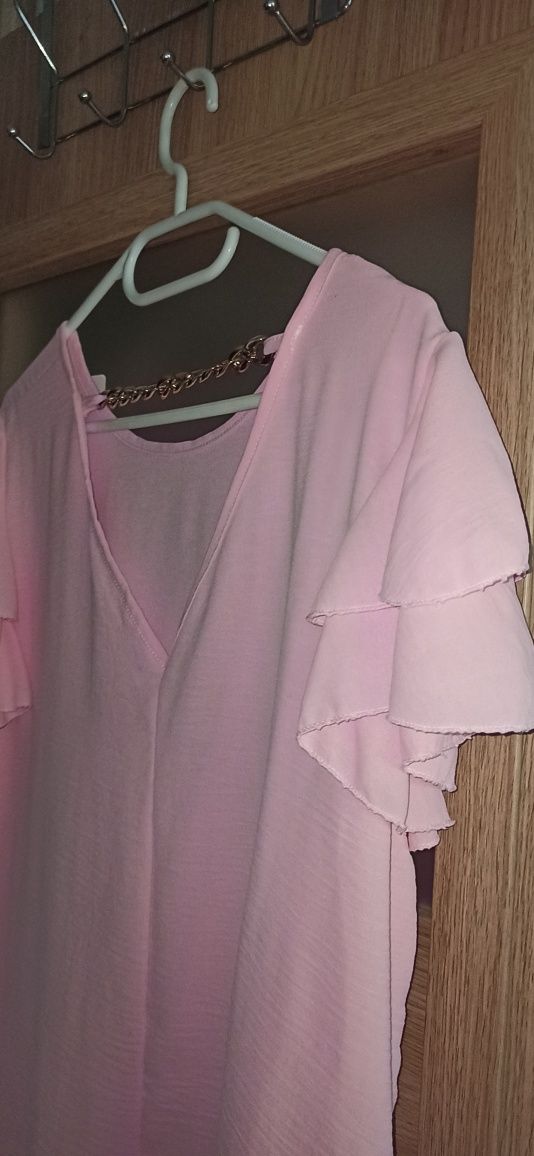 Sukienka pudrowy róż damska Italy moda