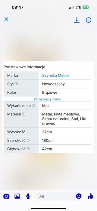 Meble stół i szafka rtv