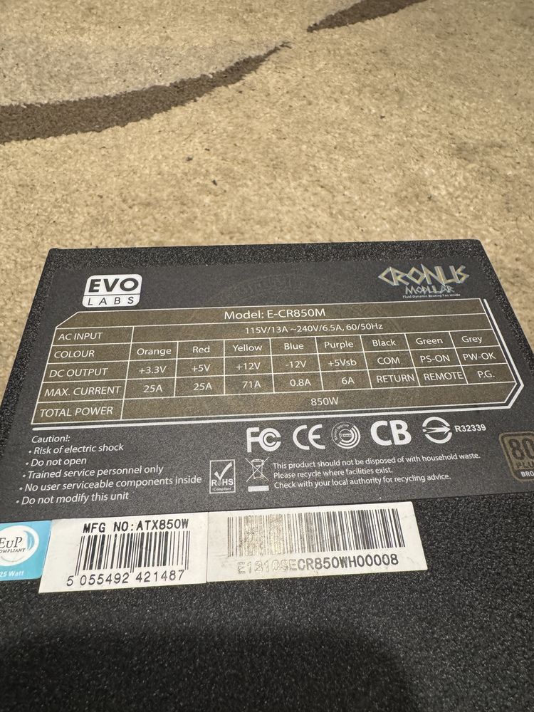 Zasilacz Cronus Modular 850W 80 plus Bronze