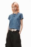 Футболка Alexander Wang Puff Logo Shrunken Tee In Cotton Jersey Faded