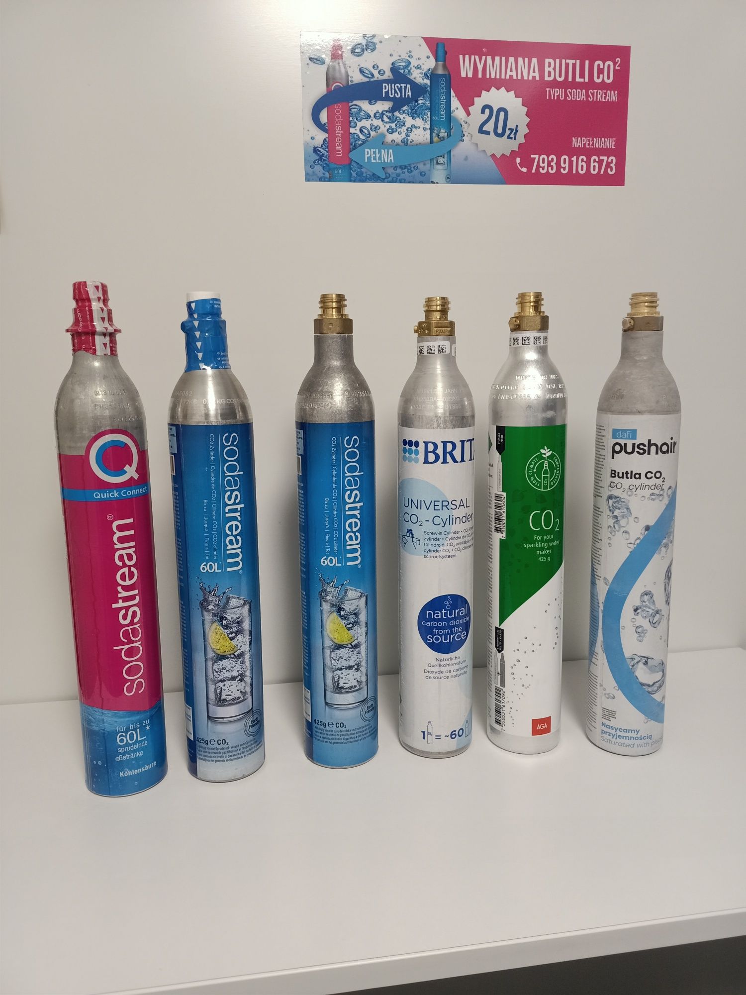 Wymiana i nabijanie butli CO2 typu Sodastream Warszawa