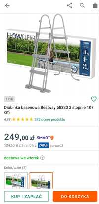 Drabinka basenowa Bestway 107cm nowa