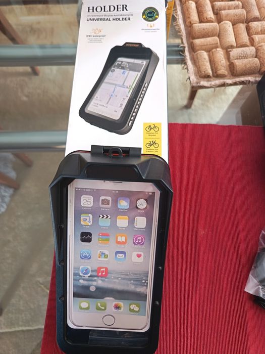 Suporte telemóvel + auscultador de capacete sem fios nunca usados