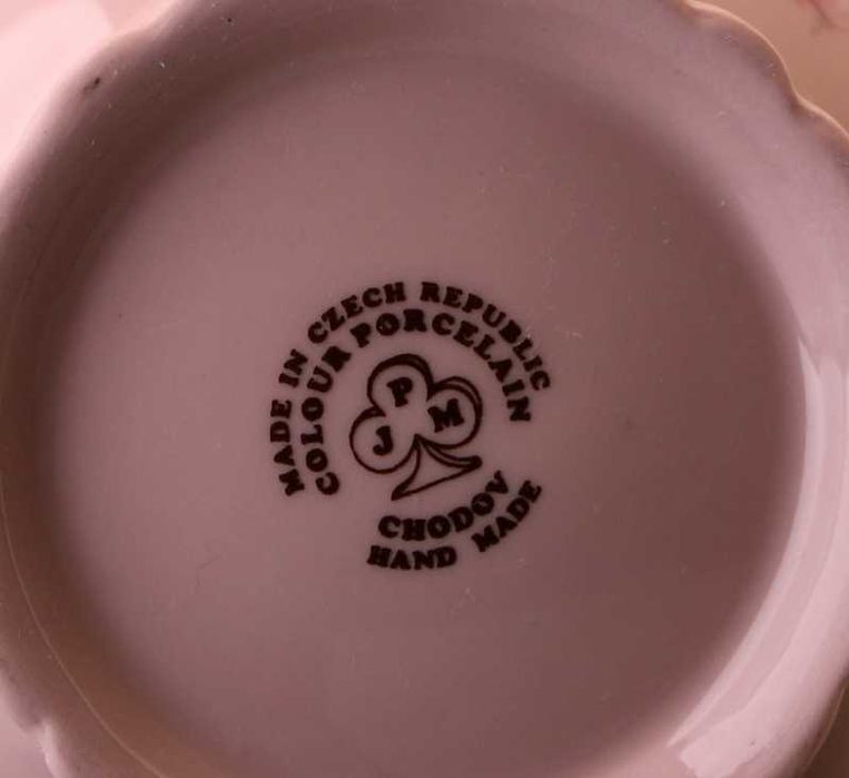 Cukiernica Różowa porcelana JPM Chodov lata 90-te Bohemia Czechy