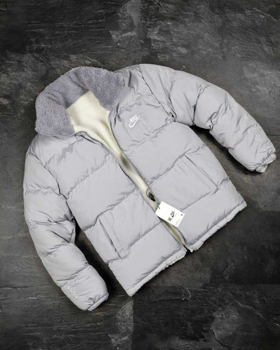 !Двосторонній! Пуховик Nike Nocta Grey White XS S M L XL XXL куртка