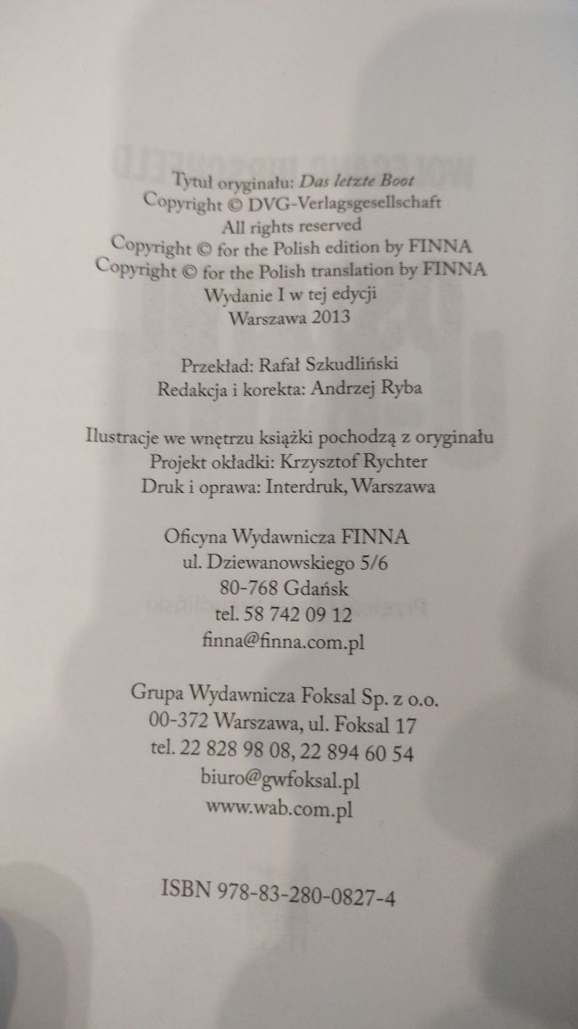 Ostatni U-Boot - książka Wolfgang Hirschfeld - historia II wojny świat