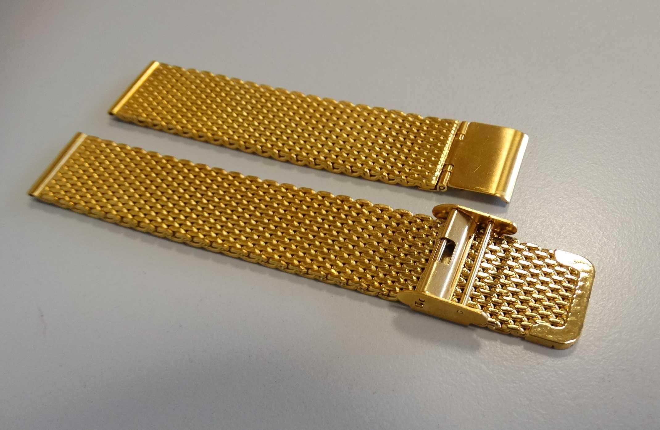Bransoleta mesh 18mm do zegarka milano siatkowa złota