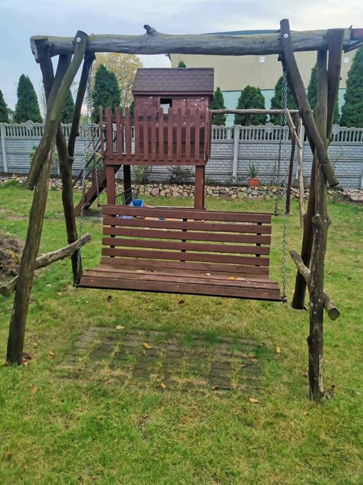 Huśtawka dębowa dla 3 osób