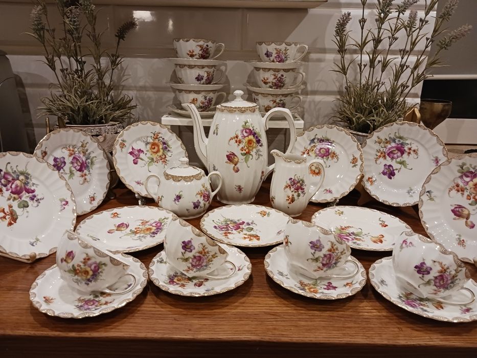 przedwojenny serwis10 osob herbata  Bauer &Pfeifer