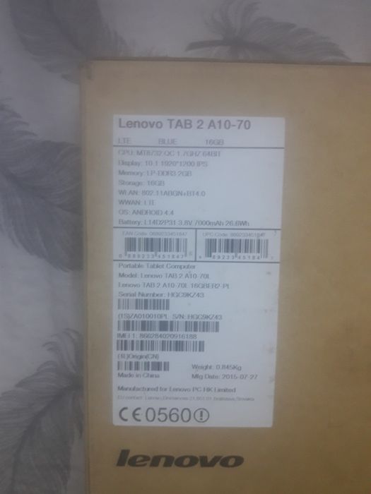 Tablet Lenovo TAB 2 A10-70
