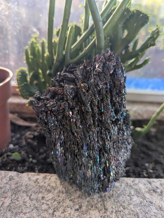 Carborundum - Cristal de Carboneto de Silício Arco-íris - 324g