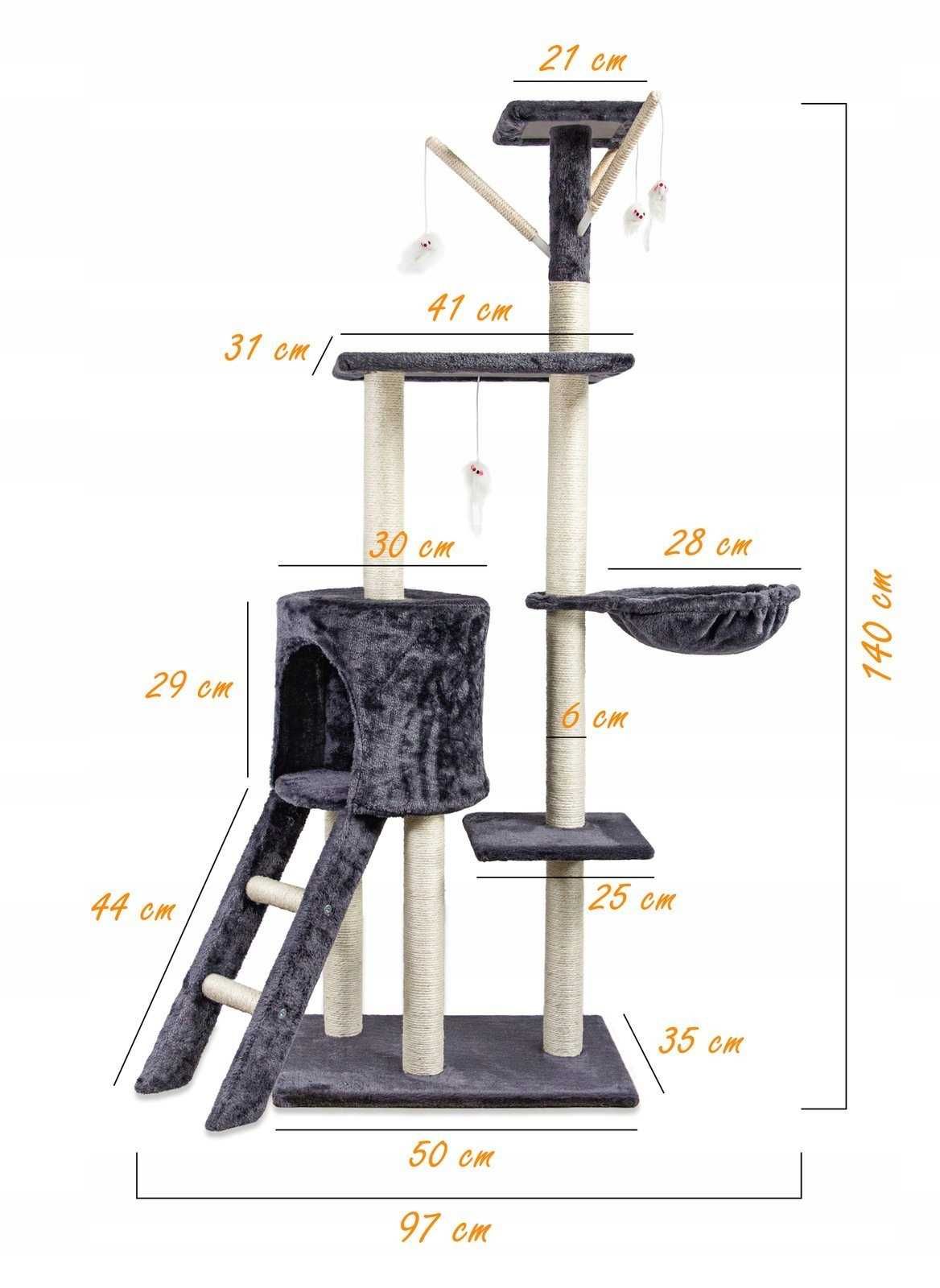 Когтеточка Pet Hobby висока 140 см дряпак сірий кігтеточка дом кота