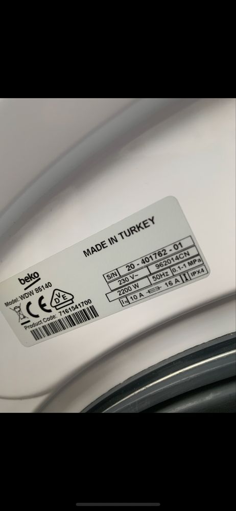 Pralko-suszarka Beko model WDW 85140