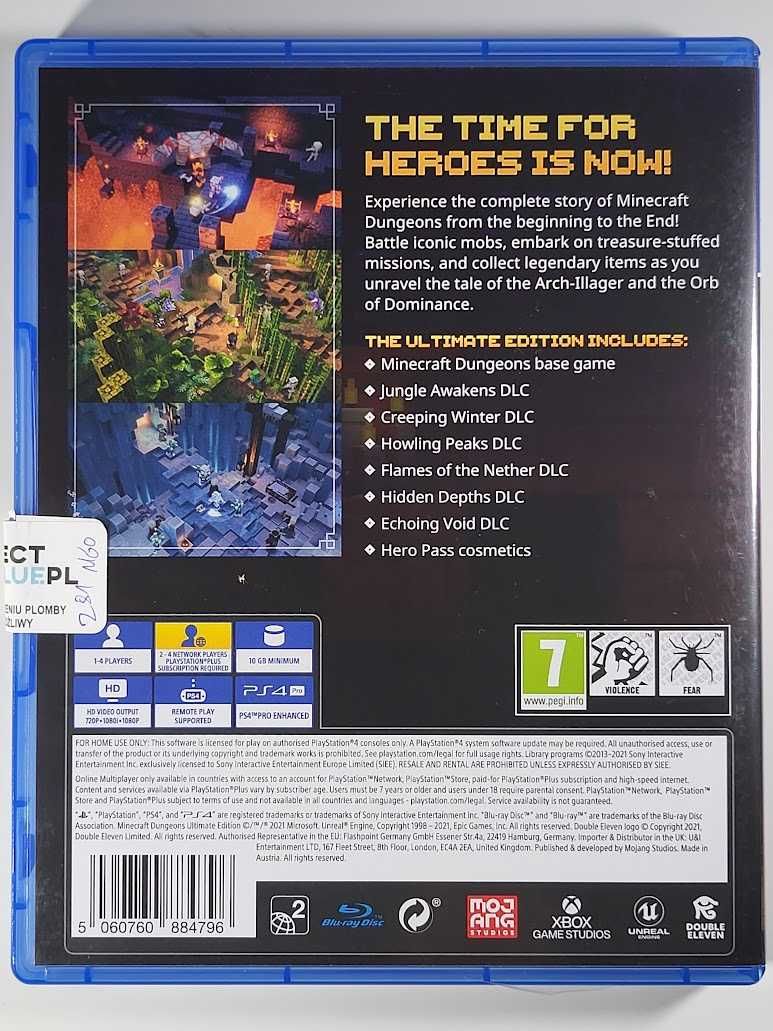 Minecraft Dungeons: Ultimate Edition / Gra PS4 / Napisy PL / Mokotów