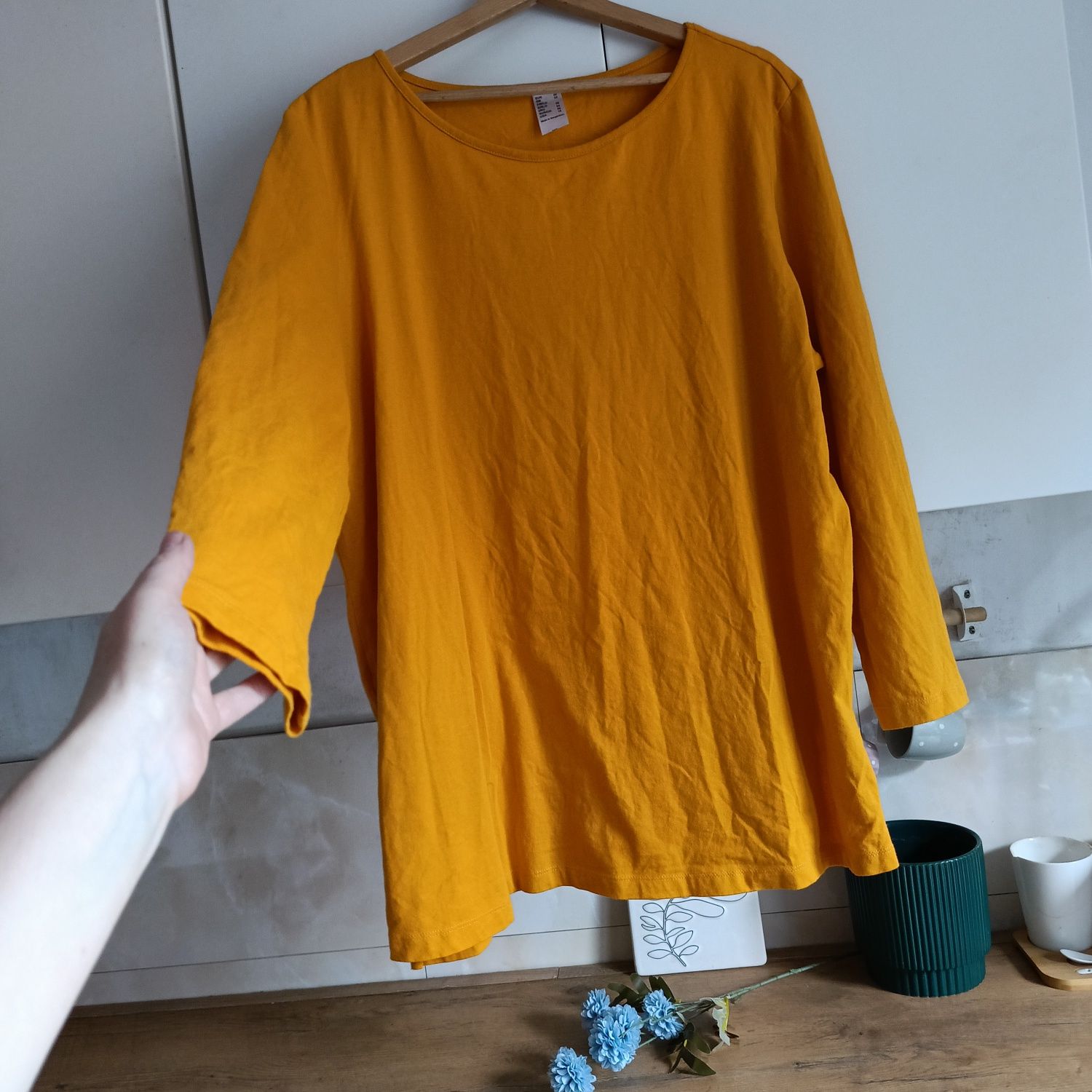 Niemiecka marka 48 4XL bawełna wygodna bluzka damska basic na wiosnę l