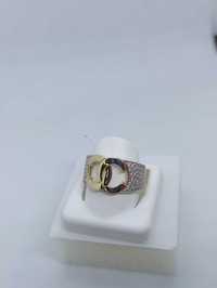 Złoty piekny pierścionek Chanel CC złoto próby 585 24 karatowe