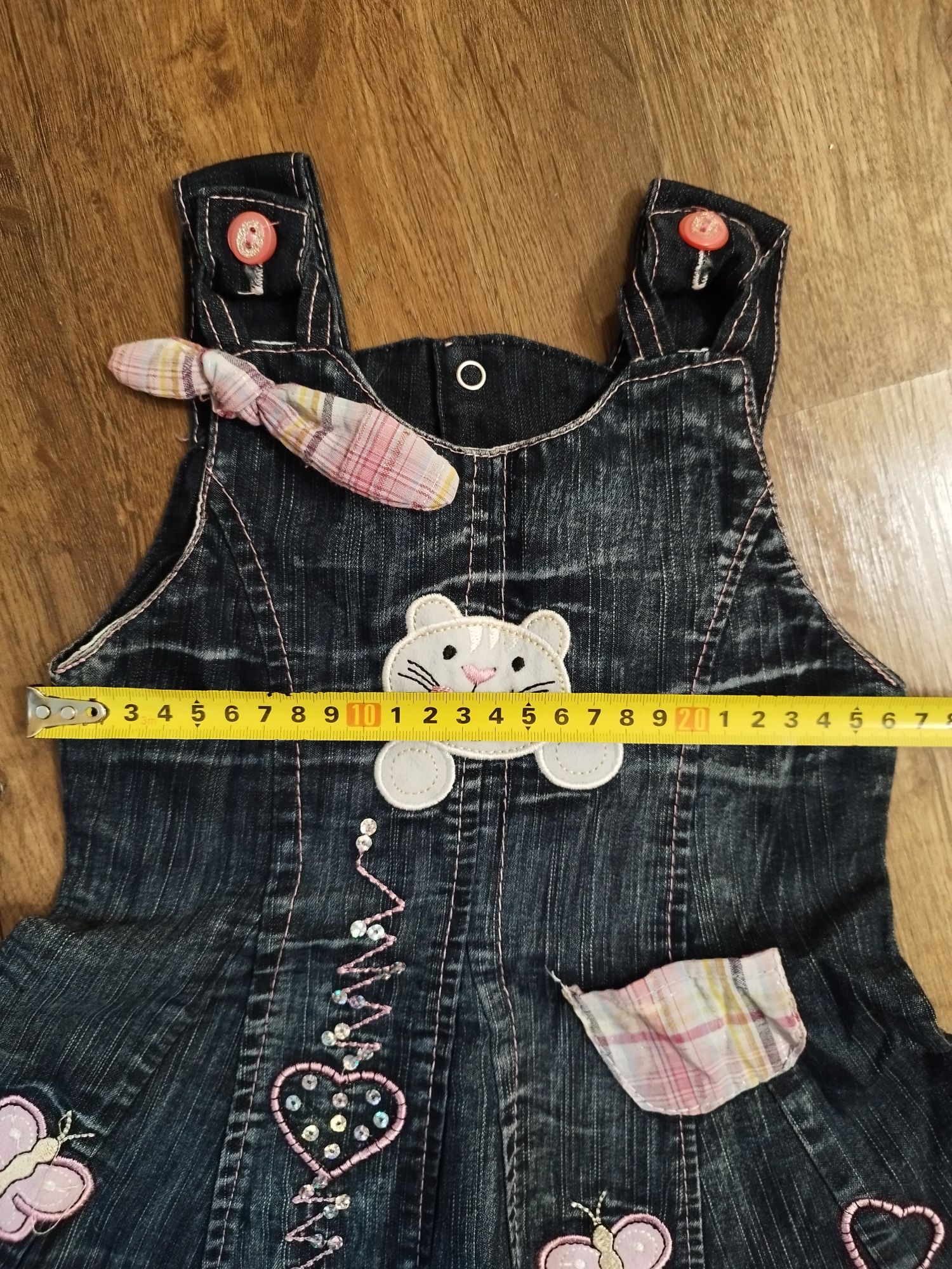 Sukienkach jeansowa na ramiączkach dla dziewczynki R.80/86