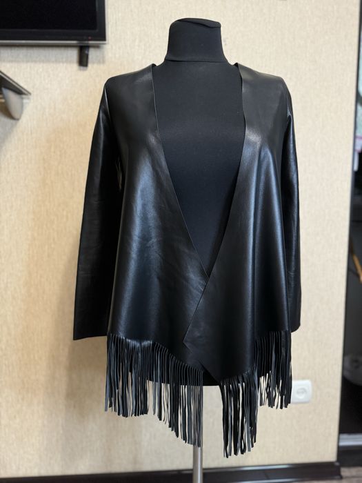 Шикарний шкіряний кардиган з китицями Blouson, оригінал