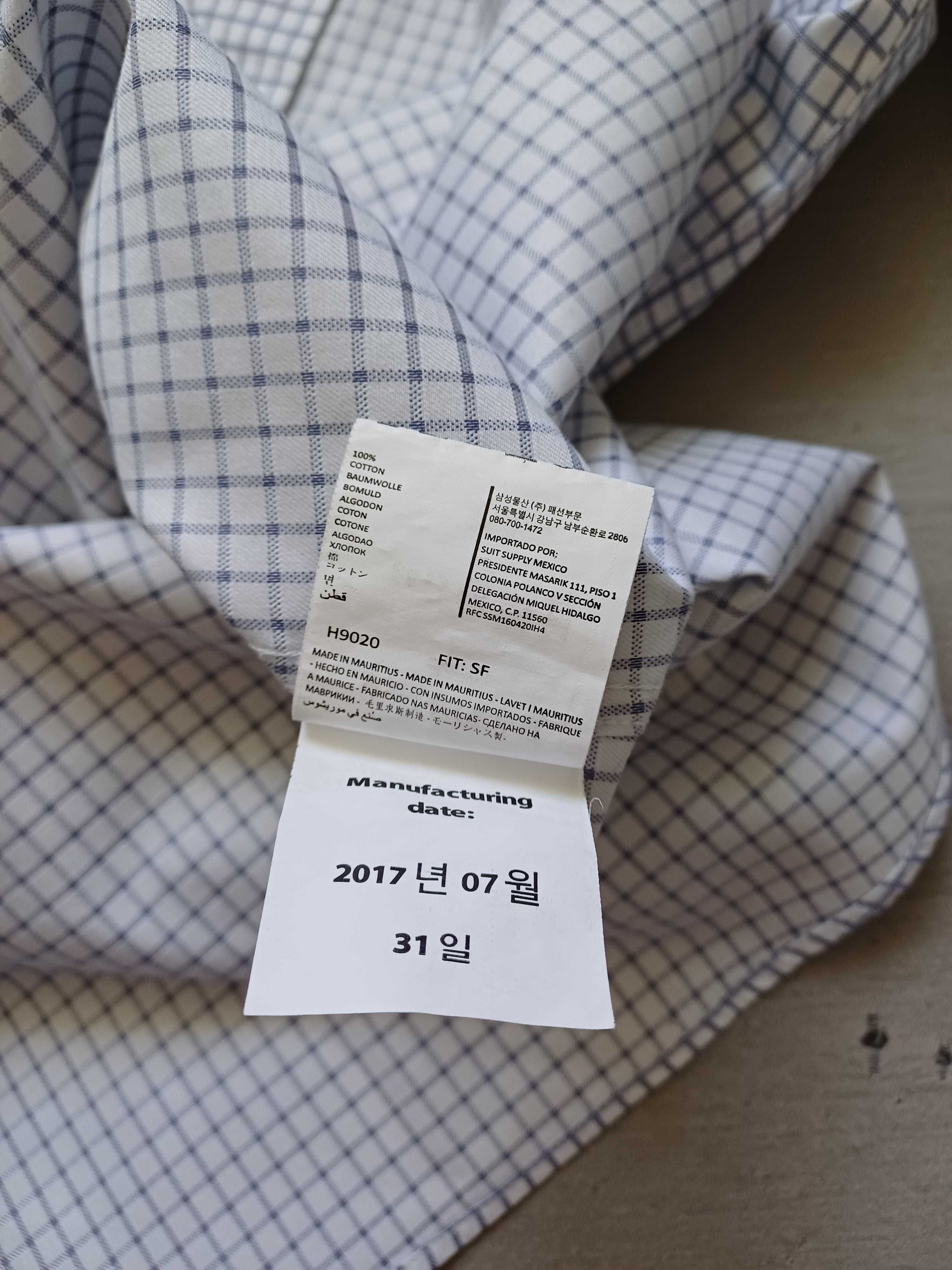 Suitsupply męska koszula w kratę rozmiar M