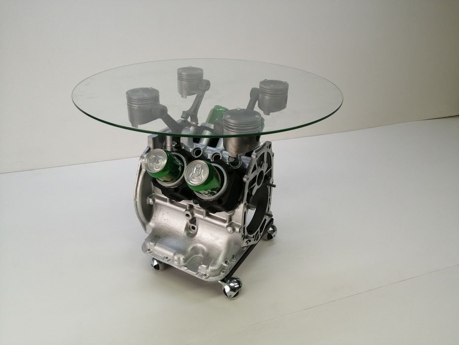 Эксклюзивный столик блока V - образного двигателя, журнальный стол.