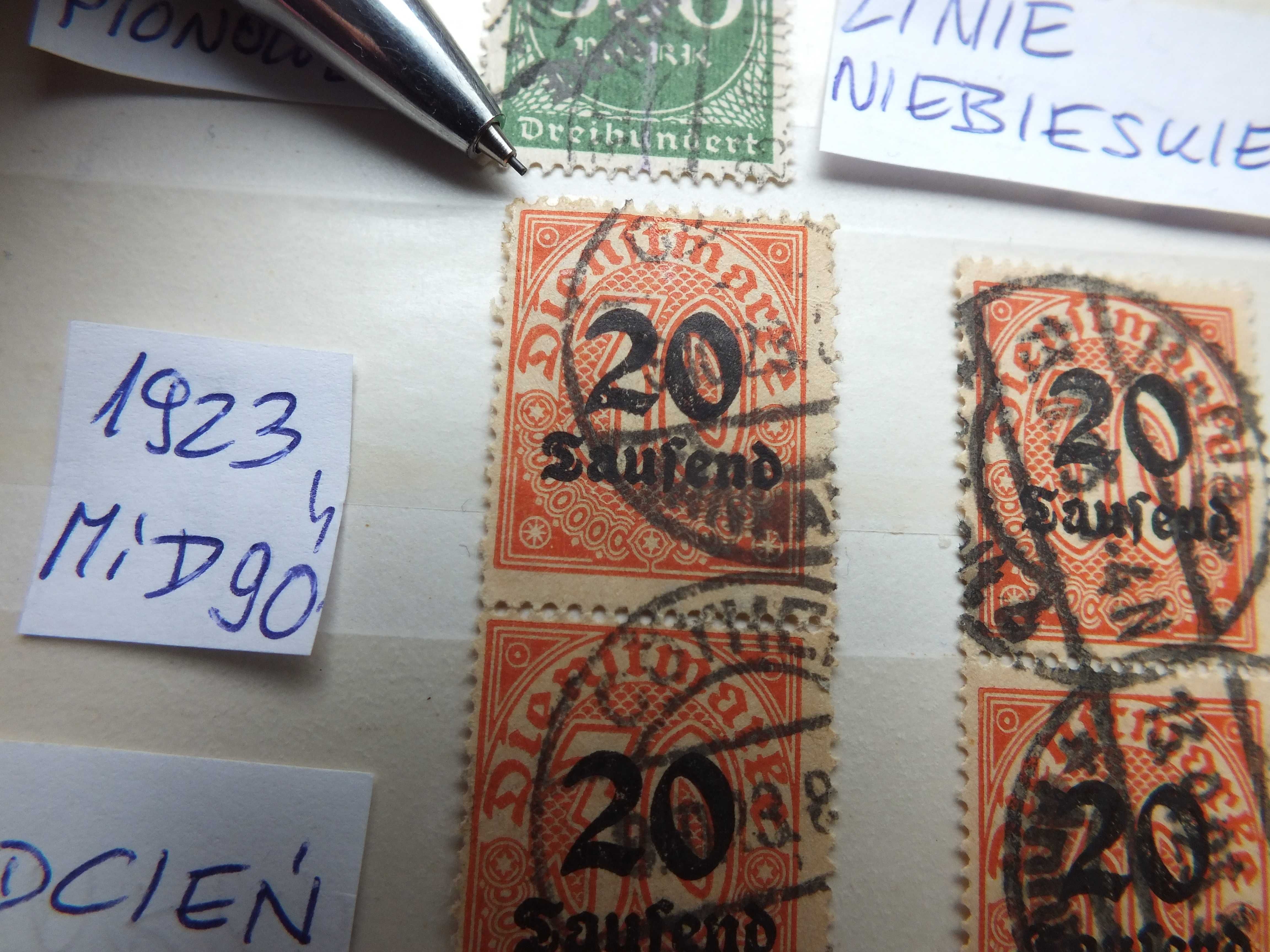 14szt. znaczki 7x parka Mi D79 odcień przedruk BŁĄD Niemcy 1923 DIENST