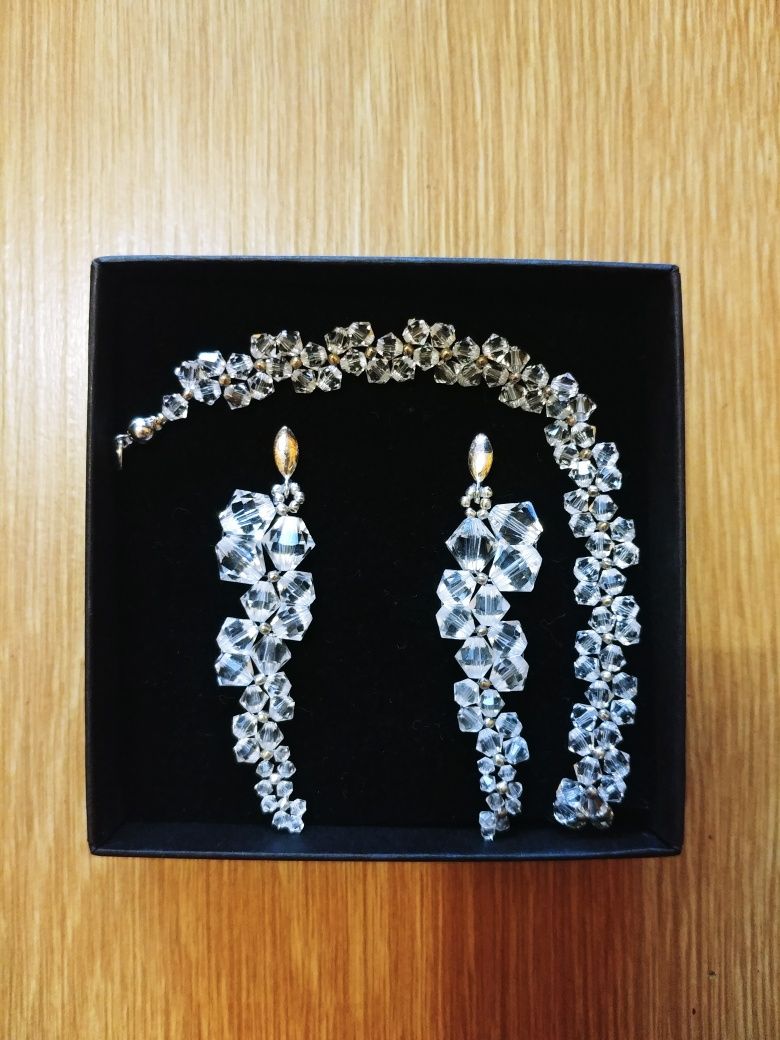 Biżuteria (kolczyki i bransoletka) kryształki Swarovskiego