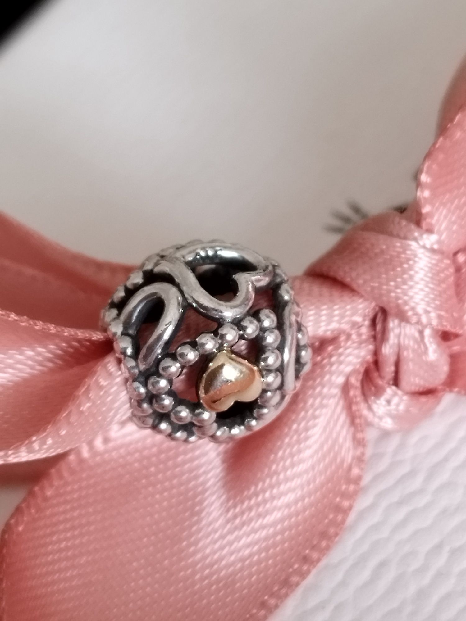 Pandora charms tt srebro złoto