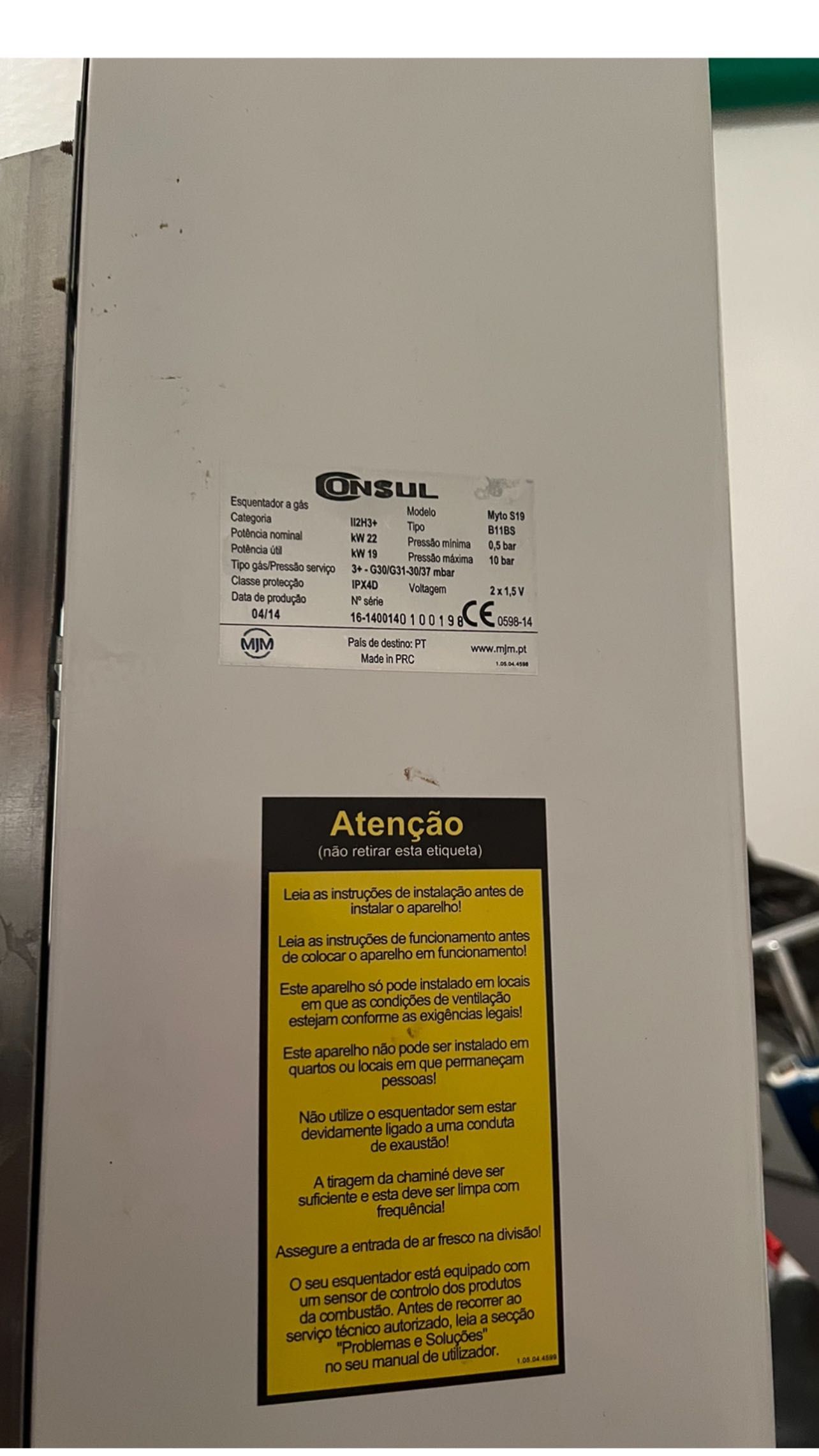 Esquentador Consul Myto S19