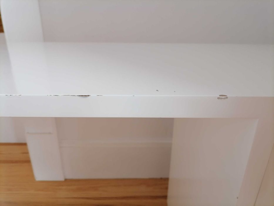 secretária branca em madeira maciça lacada