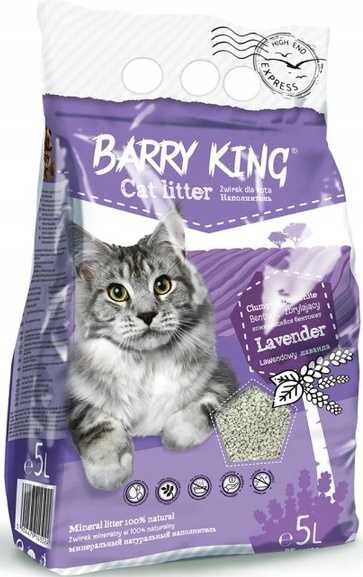 Barry King Żwirek Bentonit Dla Kota Lawendowy 5L x 2