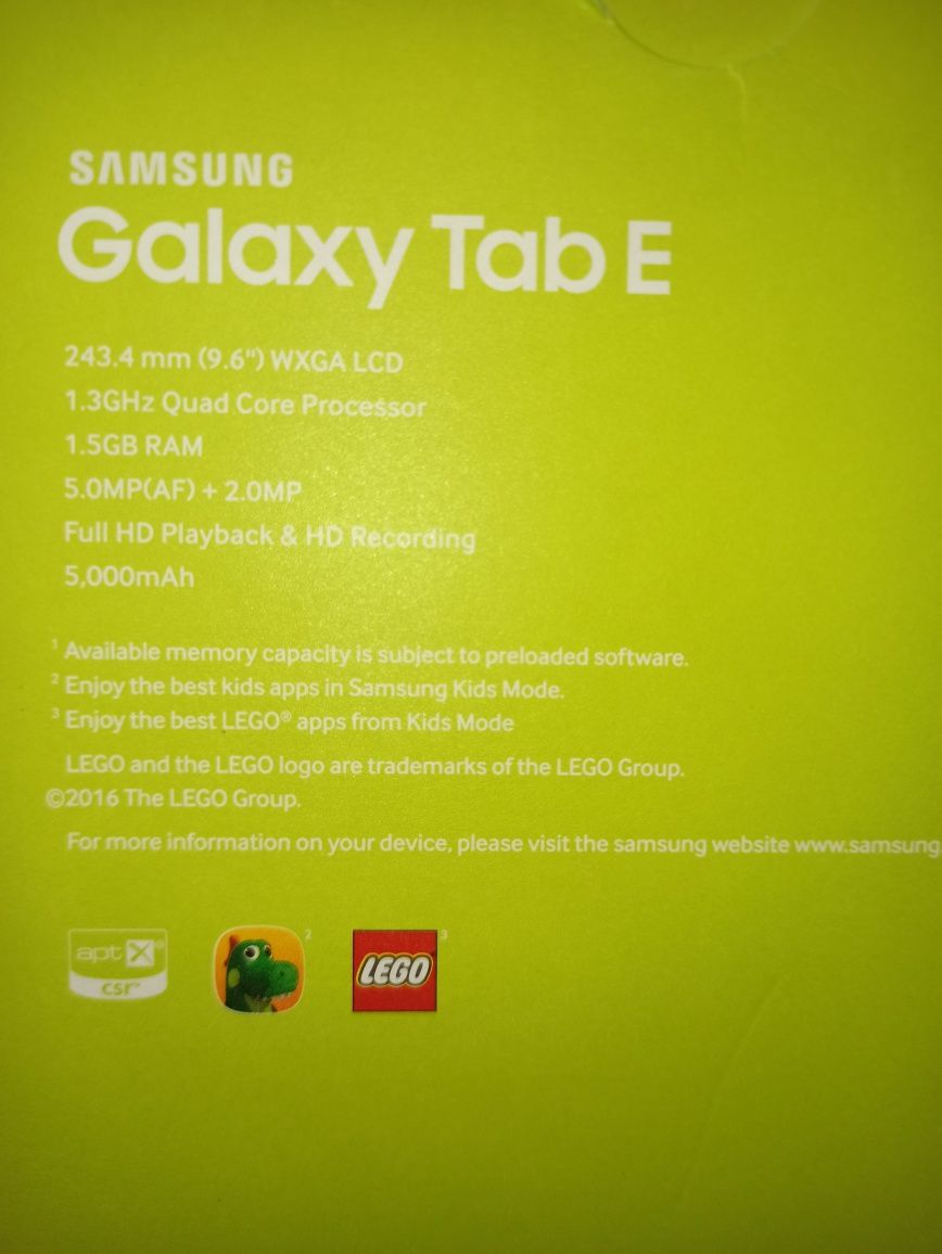 Планшет Samsung GALAXY Tab E