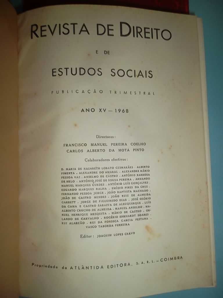 REVISTA DE DIREITO (1945 a 1968) e JUSTIÇA PORTUGUESA (1934 a 1937)