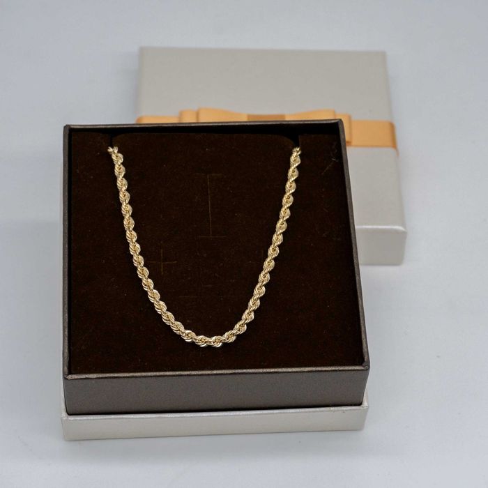 Złoty łańcuszek damski 585 5,78g 50cm Jasny Kordel Nowy WYSYŁKA GRATIS