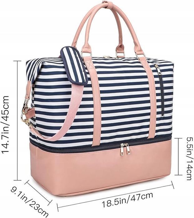 Duża torba podróżna evervanz 2 przegrody na buty