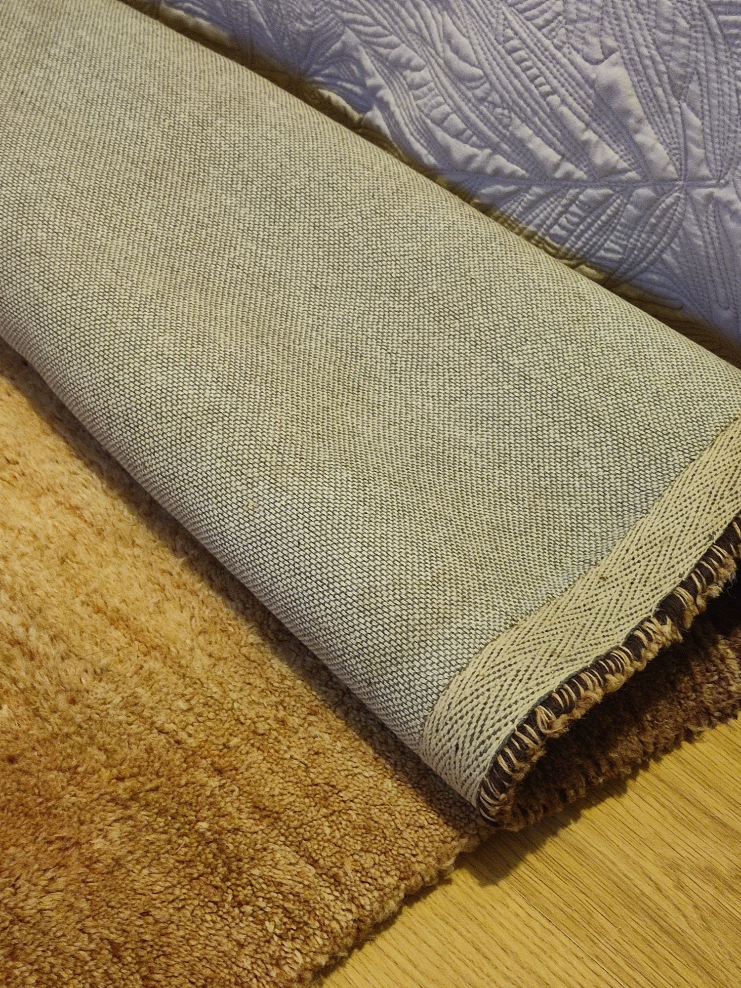 Duży WEŁNIANY dywan Kanti Choco Terra 220 x 160 beż brąz Wool Pile