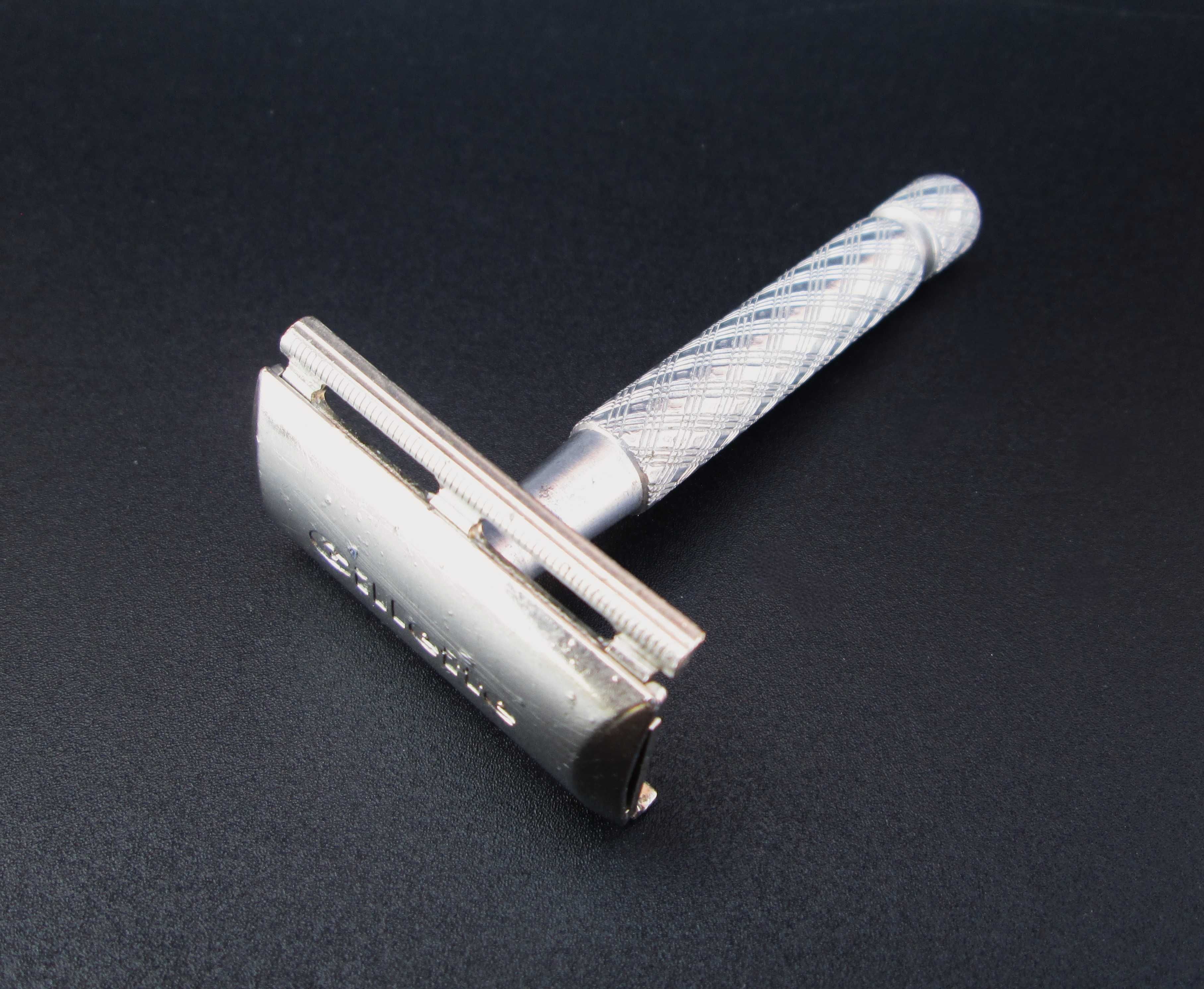70's Maquina de Barbear GILLETTE Aluminum Spirals Handle - England