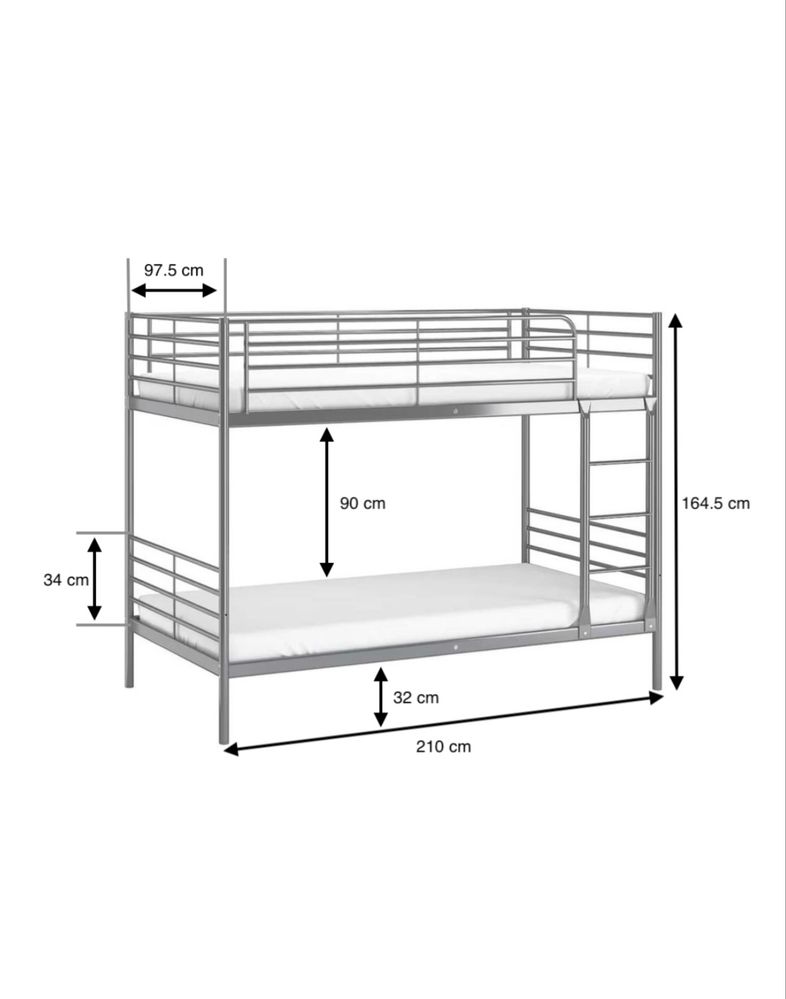 Łóżko piętrowe Ikea metalowe