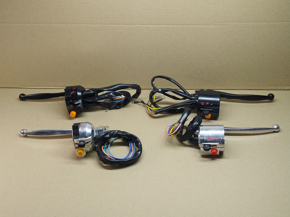 Блоки кнопок руля мопеда Альфа Дельта правый, левый с подсосом +рычаги