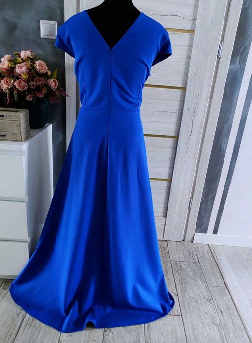 długa balowa suknia asymetryczna rozmiar xl 42 sukienka wieczorowa