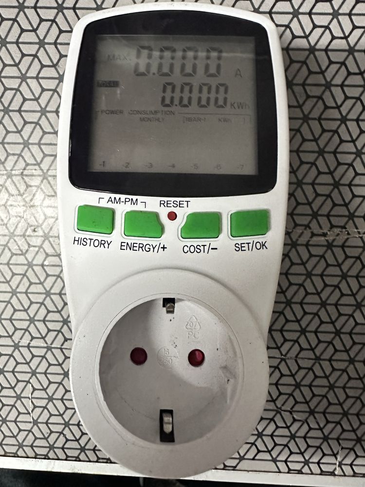 Medidor de consumos eletricidade 16 amperes