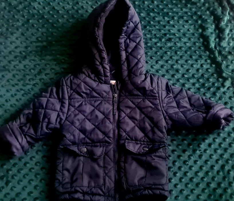 Granatowa kurteczka do chrztu dla chłopca rozmiar 80