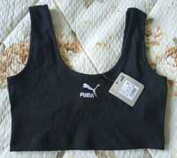 Puma Ribbed Crop Top sportowy czarny M nowy