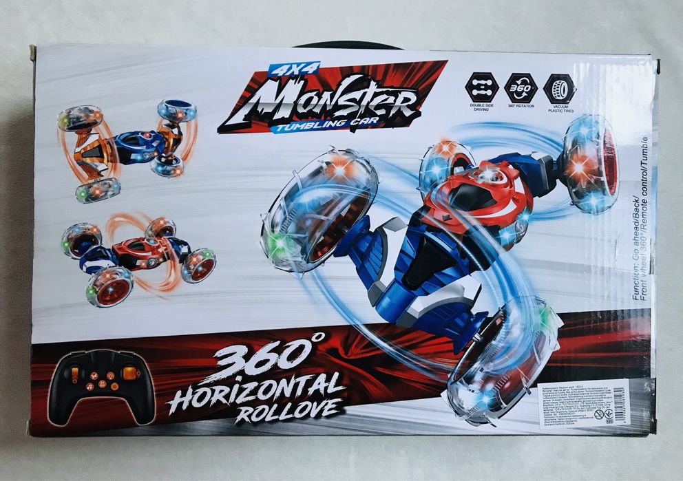 Машинка-перевертиш на пульті управління, світло, звук