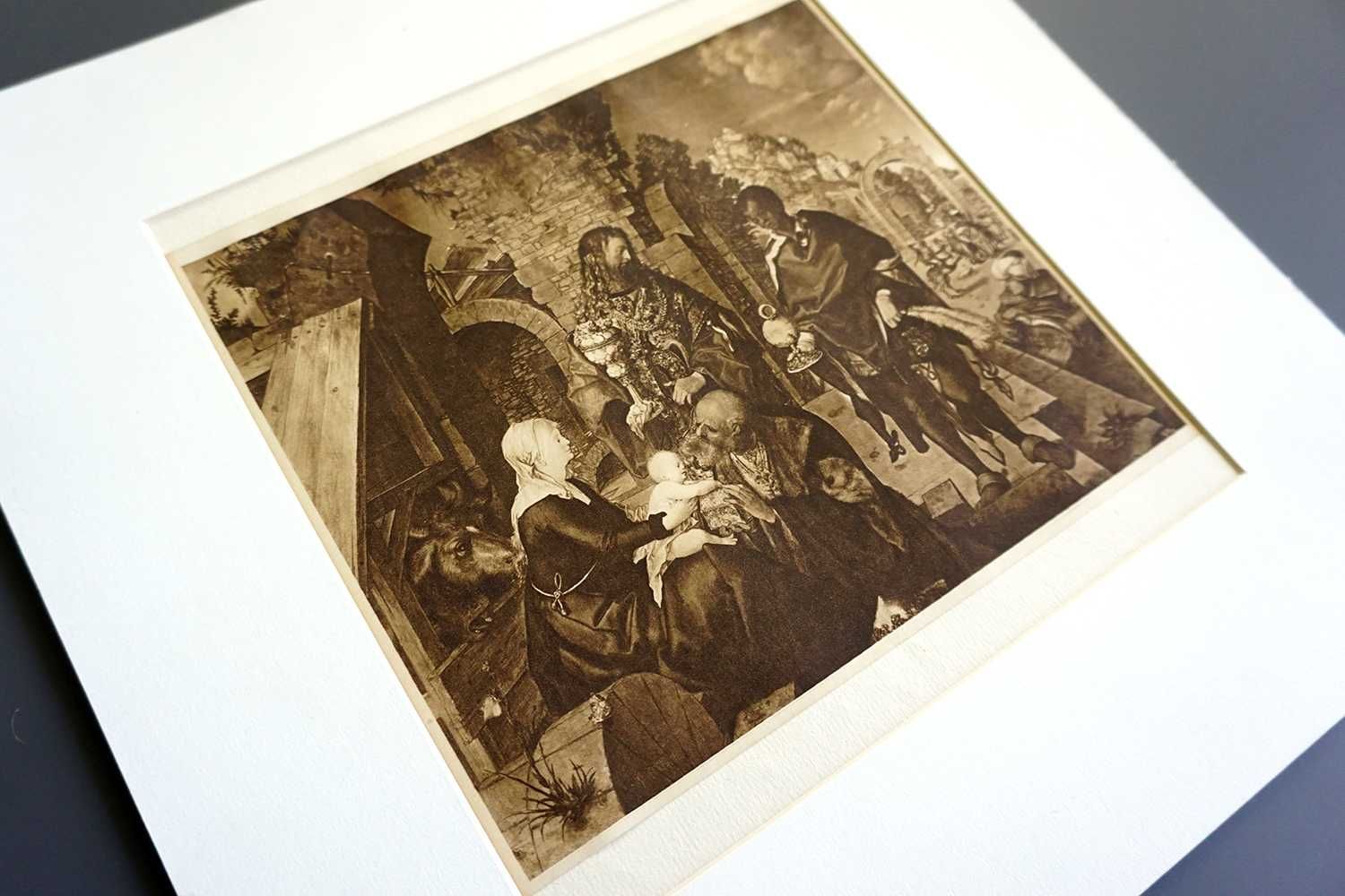 Ilustracja, reprodukcja, Albrecht Durer, "Hołd trzech króli"